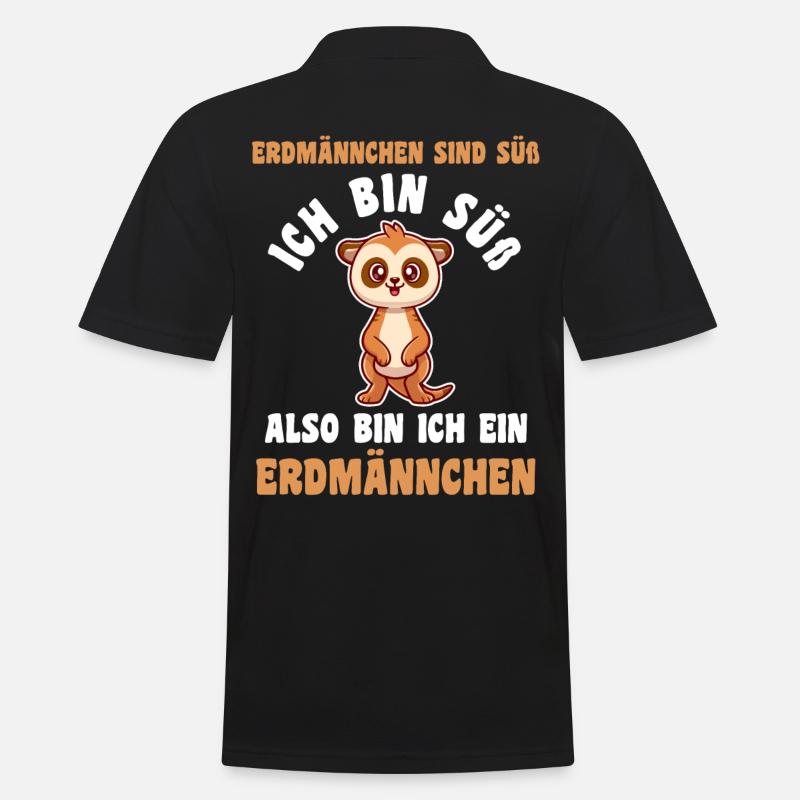 Erdmännchen - Männer Poloshirt - Schwarz
