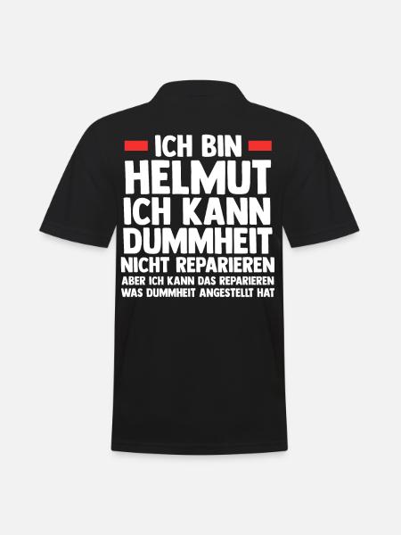 Helmut - Männer Poloshirt - Schwarz