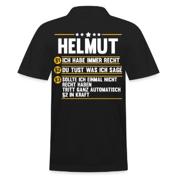 Helmut - Männer Poloshirt - Schwarz - Hinten - Kai (181cm)