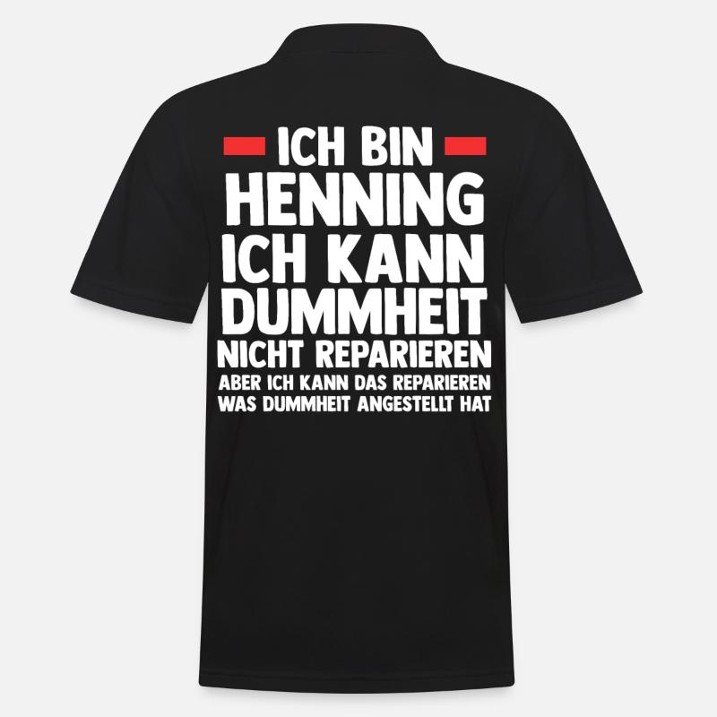 Henning - Männer Poloshirt - Schwarz