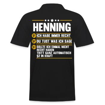Henning - Männer Poloshirt - Schwarz - Hinten - Kai (181cm)