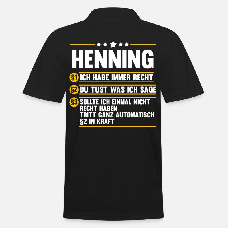 Henning - Männer Poloshirt - Schwarz