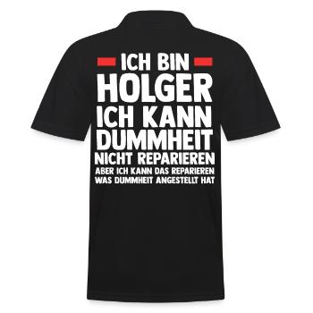 Holger - Männer Poloshirt - Schwarz - Hinten - Kai (181cm)