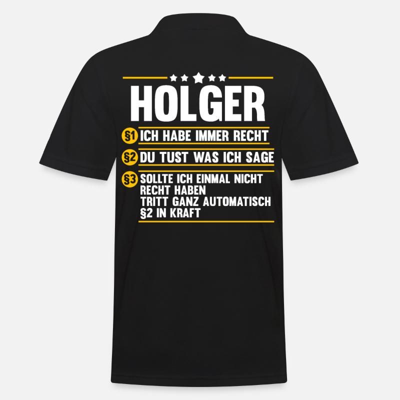 Holger - Männer Poloshirt - Schwarz