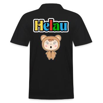 Süßes Karneval Tier, Meenz Helau, party - Männer Poloshirt - Schwarz - Hinten - Kai (181cm)