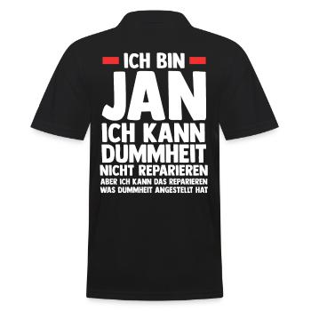 Jan - Männer Poloshirt - Schwarz - Hinten - Kai (181cm)