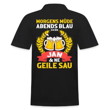 Jan - Männer Poloshirt - Schwarz - Hinten - Kai (181cm)
