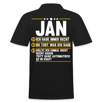 Jan - Männer Poloshirt - Schwarz - Hinten - Kai (181cm)