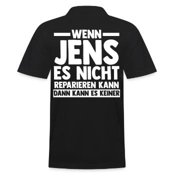 Jens - Männer Poloshirt - Schwarz - Hinten - Kai (181cm)