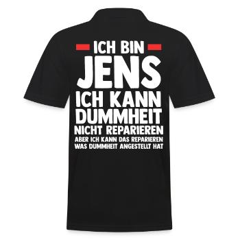 Jens - Männer Poloshirt - Schwarz - Hinten - Kai (181cm)