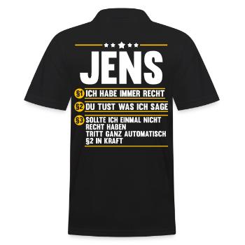 Jens - Männer Poloshirt - Schwarz - Hinten - Kai (181cm)
