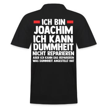 Joachim - Männer Poloshirt - Schwarz - Hinten - Kai (181cm)
