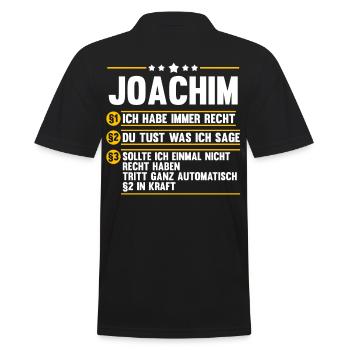 Joachim - Männer Poloshirt - Schwarz - Hinten - Kai (181cm)
