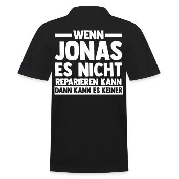 Jonas - Männer Poloshirt - Schwarz - Hinten - Kai (181cm)