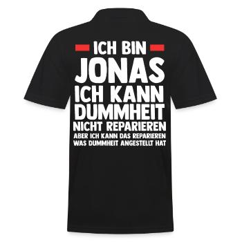 Jonas - Männer Poloshirt - Schwarz - Hinten - Kai (181cm)