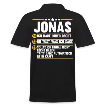 Jonas - Männer Poloshirt - Schwarz - Hinten - Kai (181cm)