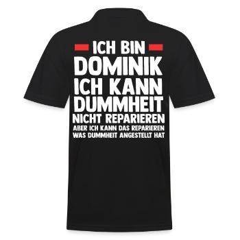 Dominik - Männer Poloshirt - Schwarz - Hinten - Kai (181cm)
