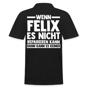 Felix - Männer Poloshirt - Schwarz - Hinten - Kai (181cm)