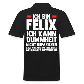 Felix - Männer Poloshirt - Schwarz - Hinten - Kai (181cm)