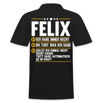 Felix - Männer Poloshirt - Schwarz - Hinten - Kai (181cm)