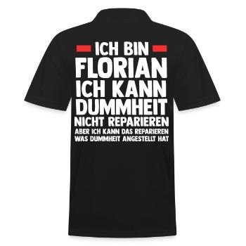 Florian - Männer Poloshirt - Schwarz - Hinten - Kai (181cm)