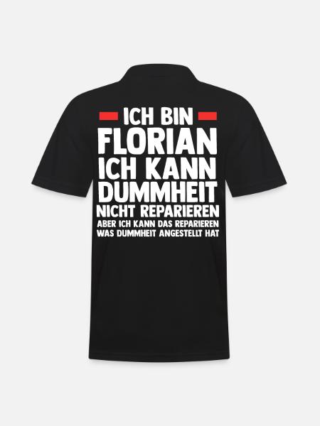 Florian - Männer Poloshirt - Schwarz