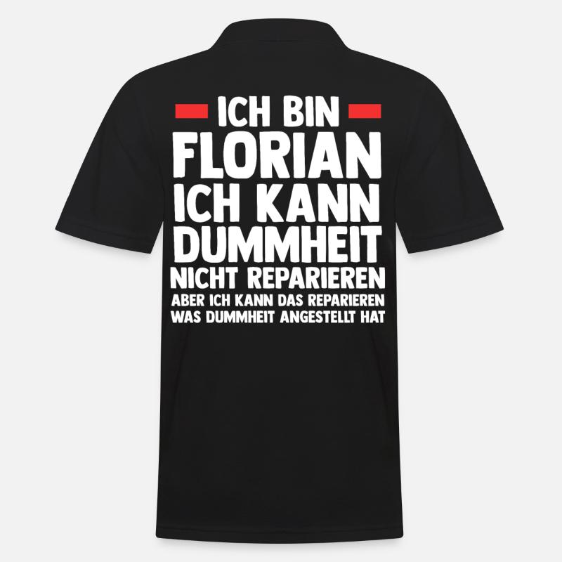 Florian - Männer Poloshirt - Schwarz