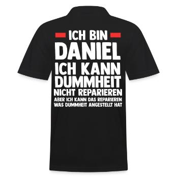 Daniel - Männer Poloshirt - Schwarz - Hinten - Kai (181cm)