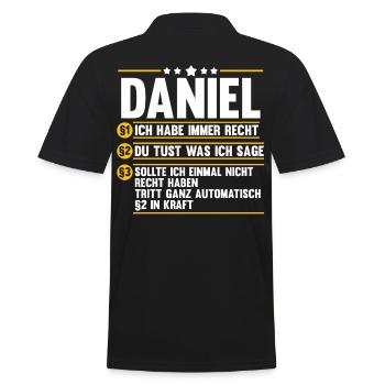 Daniel - Männer Poloshirt - Schwarz - Hinten - Kai (181cm)