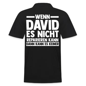 David - Männer Poloshirt - Schwarz - Hinten - Kai (181cm)