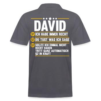 David - Männer Poloshirt - Anthrazit - Hinten - Nico (186cm)