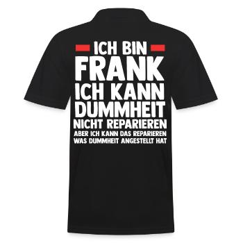 Frank - Männer Poloshirt - Schwarz - Hinten - Kai (181cm)