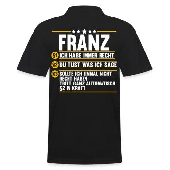 Franz - Männer Poloshirt - Schwarz - Hinten - Kai (181cm)