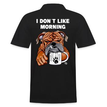 I don ́t like Morning. cute boxer dogs - Men's Polo Shirt - black - Back - Kai (181cm)