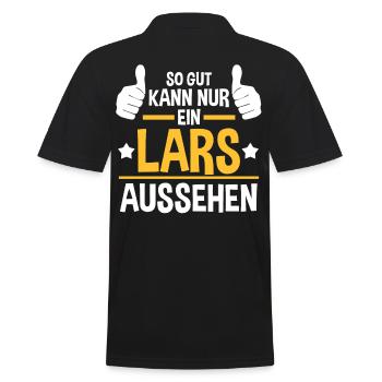 Lars - Männer Poloshirt - Schwarz - Hinten - Kai (181cm)