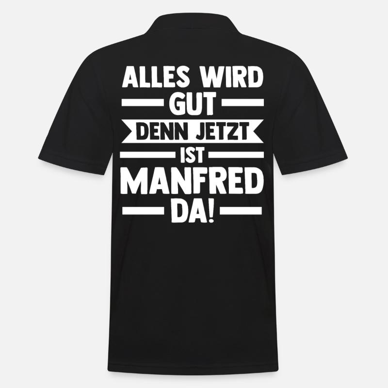 Manfred - Männer Poloshirt - Schwarz