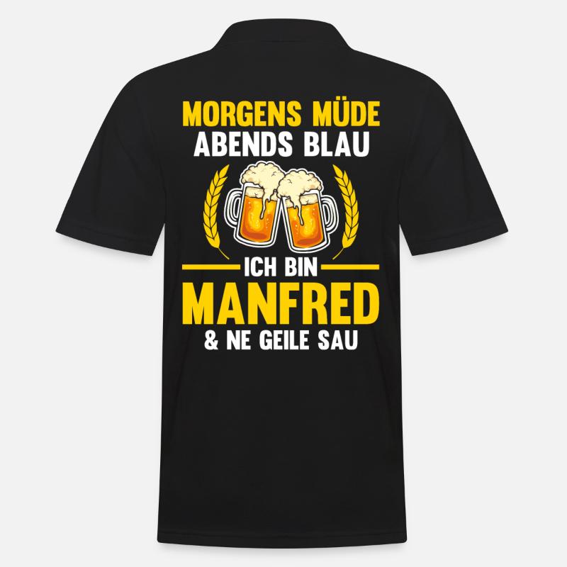 Manfred - Männer Poloshirt - Schwarz