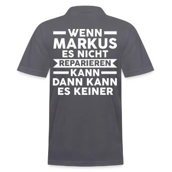 Markus - Männer Poloshirt - Anthrazit - Hinten - Nico (186cm)