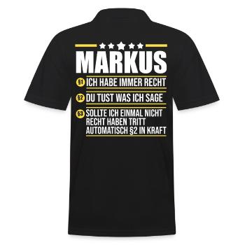 Markus - Männer Poloshirt - Schwarz - Hinten - Kai (181cm)