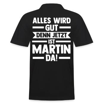 Martin - Männer Poloshirt - Schwarz - Hinten - Kai (181cm)