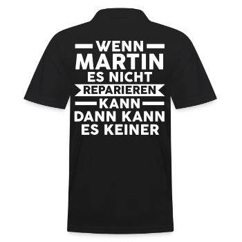 Martin - Männer Poloshirt - Schwarz - Hinten - Kai (181cm)