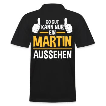 Martin - Männer Poloshirt - Schwarz - Hinten - Kai (181cm)