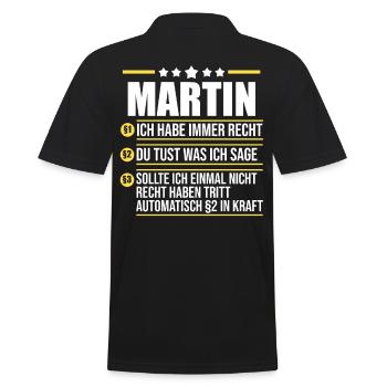 Martin - Männer Poloshirt - Schwarz - Hinten - Kai (181cm)