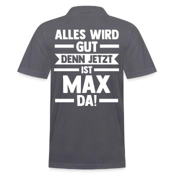 Max - Männer Poloshirt - Anthrazit - Hinten - Nico (186cm)