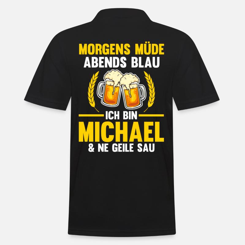 Michael - Männer Poloshirt - Schwarz