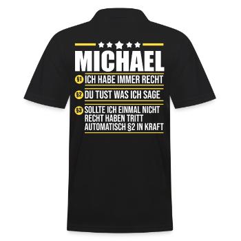 Michael - Männer Poloshirt - Schwarz - Hinten - Kai (181cm)