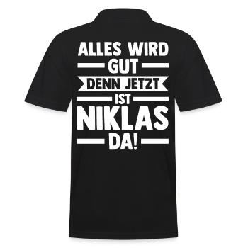 Niklas - Männer Poloshirt - Schwarz - Hinten - Kai (181cm)