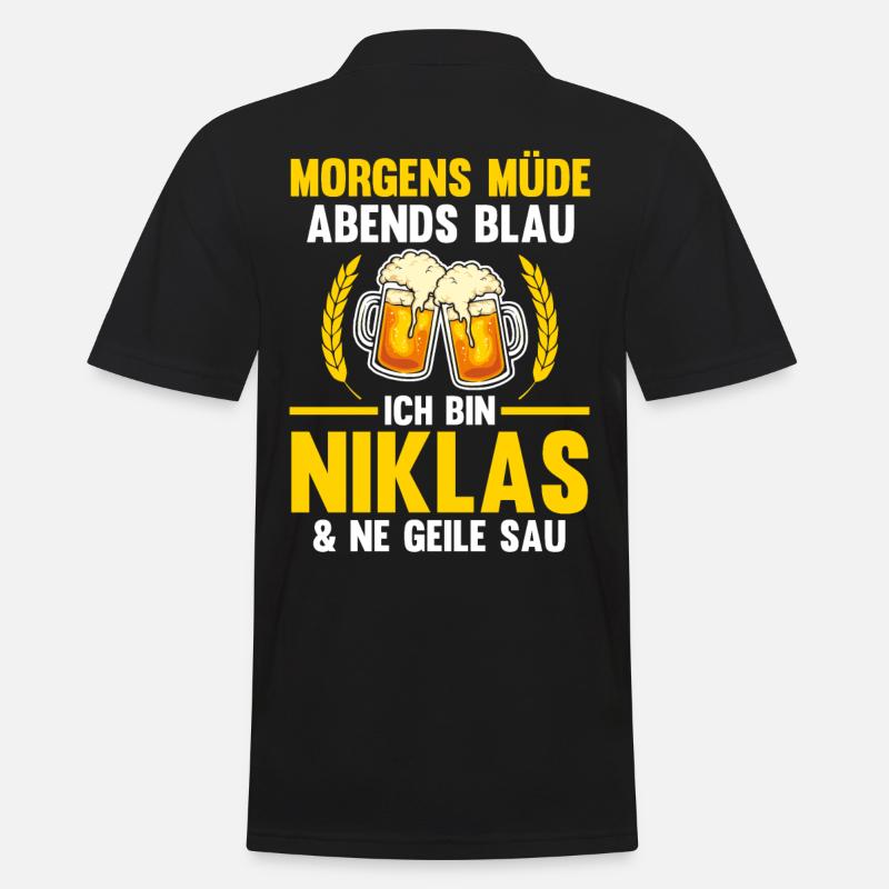 Niklas - Männer Poloshirt - Schwarz