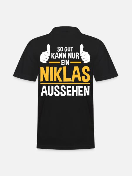 Niklas - Männer Poloshirt - Schwarz