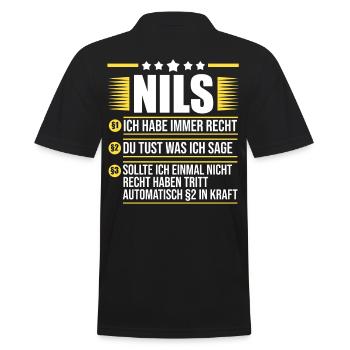 Nils - Männer Poloshirt - Schwarz - Hinten - Kai (181cm)